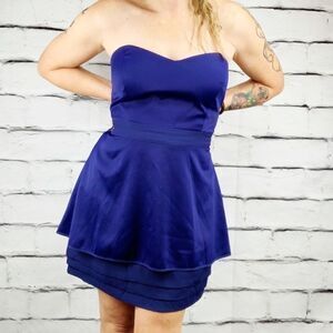 {BCBGenerations} layered pleat strapless dress